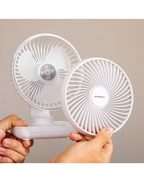 Ventilateur de bureau rechargeable Fanrec blanc - 13.3W